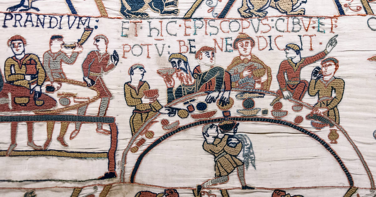 Bayeux_Tapestry_scene43_banquet