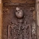 scavo per lavori a Faro, Portogallo