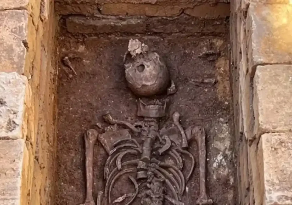 scavo per lavori a Faro, Portogallo